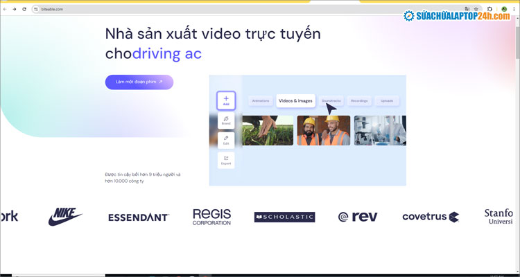 Tạo video hoạt hình bằng AI miễn phí dễ dàng ngay trên biteable.com