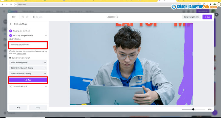 Nhập mô tả rồi nhấn Tạo
