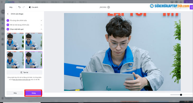 Kết quả thêm chi tiết vào ảnh bằng AI Canva khá tự nhiên