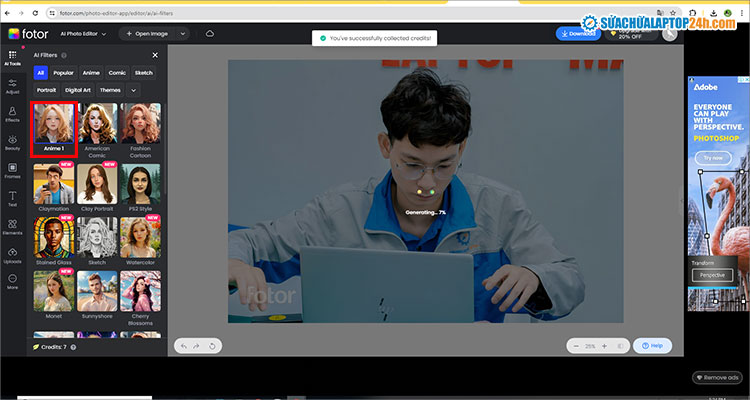 Chọn tiếp bộ lọc AI phù hợp