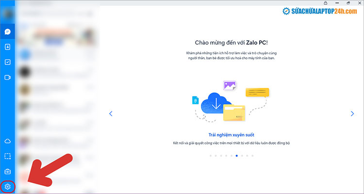 Nhấn chọn biểu tượng Cài đặt
