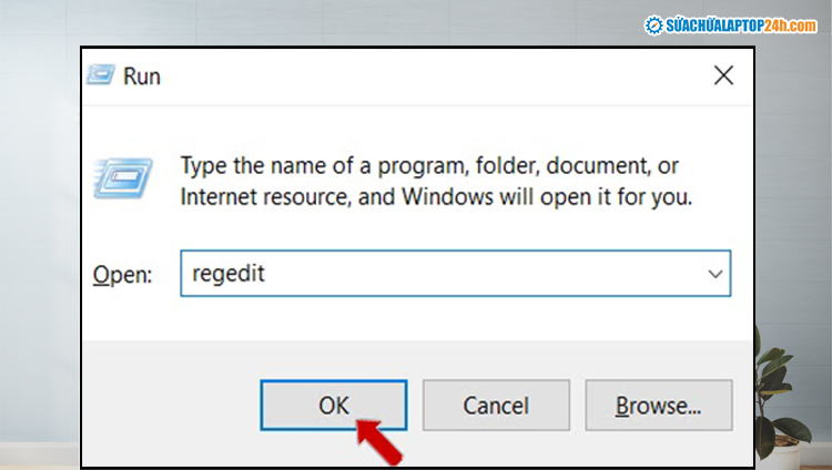 Nhập regedit để khởi động Registry Editor