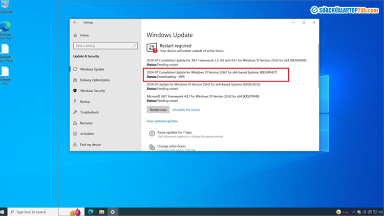 Windows 10 KB5040427 khắc phục lỗi