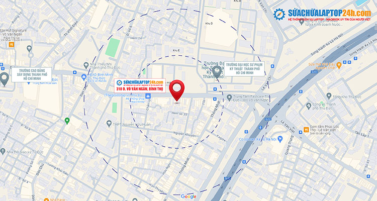 Vị trí Sửa chữa Laptop 24h Thủ Đức trên Google Map