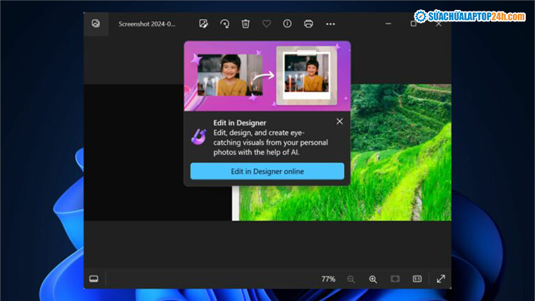 Giao diện web Microsoft Designer AI vào Photos