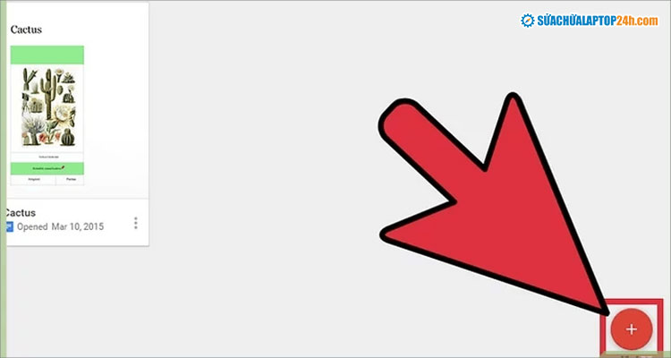 Nhấn vào biểu tượng như hình để tạo Google Sheet mới