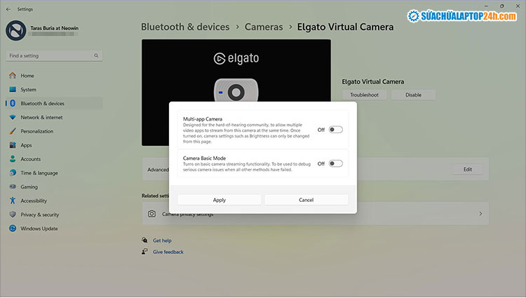 Gạt công tắc sang ON tại mục Multi-app Camera để bật tính năng này