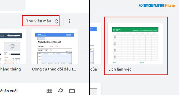 Chọn Lịch làm việc