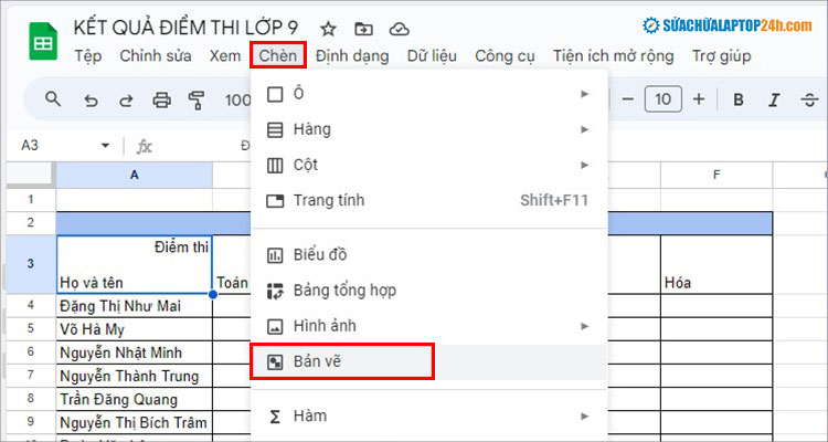 Chọn Bản vẽ