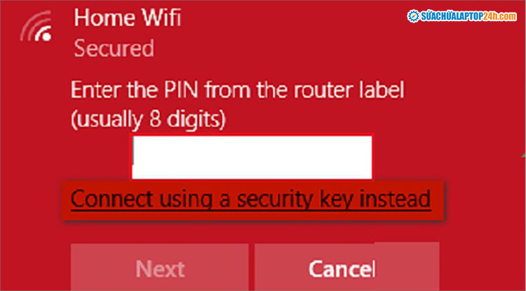 Nhấn vào Connect using a security key instead rồi nhập pass Wifi