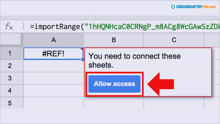 Nhấn Allow access để cho phép truy cập