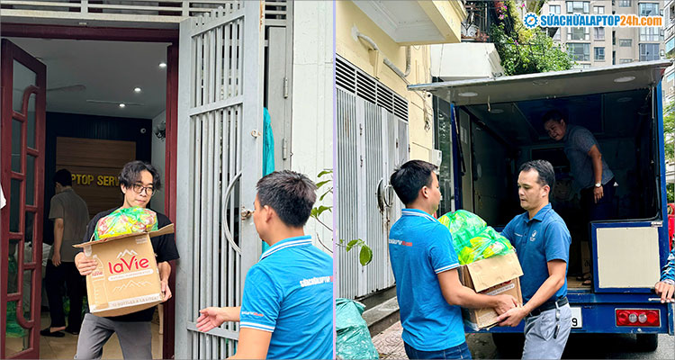 Sáng hôm sau, anh Nguyễn Trọng Thiệu, Chủ tịch Hội đồng Quản trị 24h Group, đích thân tham gia vận chuyển và đưa thực phẩm cứu trợ tới tận tay người dân xã Vân Hà, Bắc Giang