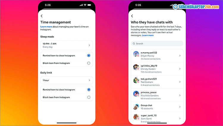 Kiểm soát thời gian dùng ứng dụng của con cái
