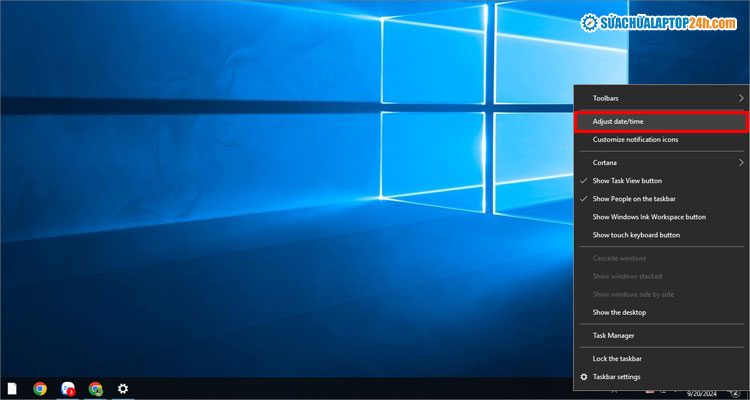 Chọn Adjust date/time