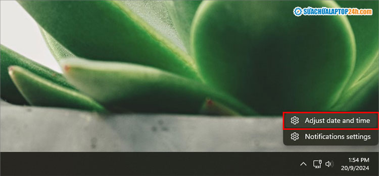 Chọn Adjust date and time như hình