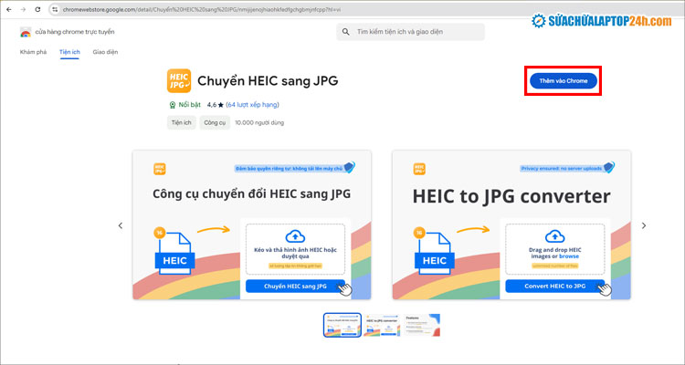 Nhấn Thêm vào Chrome