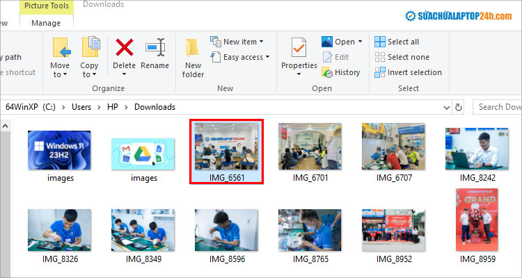 Nhấn đúp chuột vào ảnh cần mở