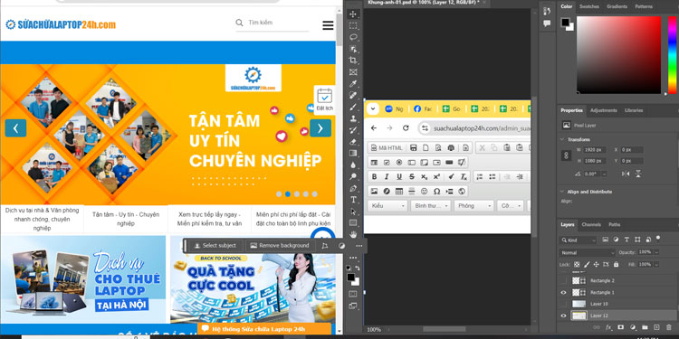 Màn hình laptop được chia đôi