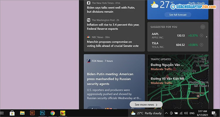 Tính năng News and Interests trên Windows 10