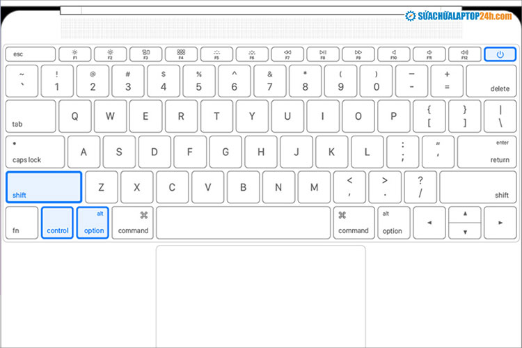Nhấn tổ hợp phím như hình để Reset SMC