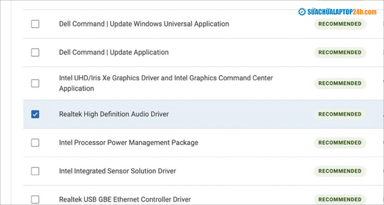Chọn Driver âm thanh tương thích