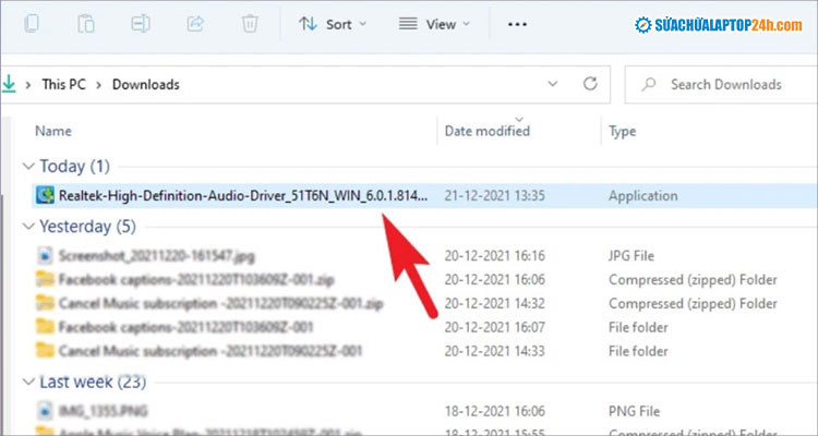 Nhấn đúp chuột để mở tệp cài đặt