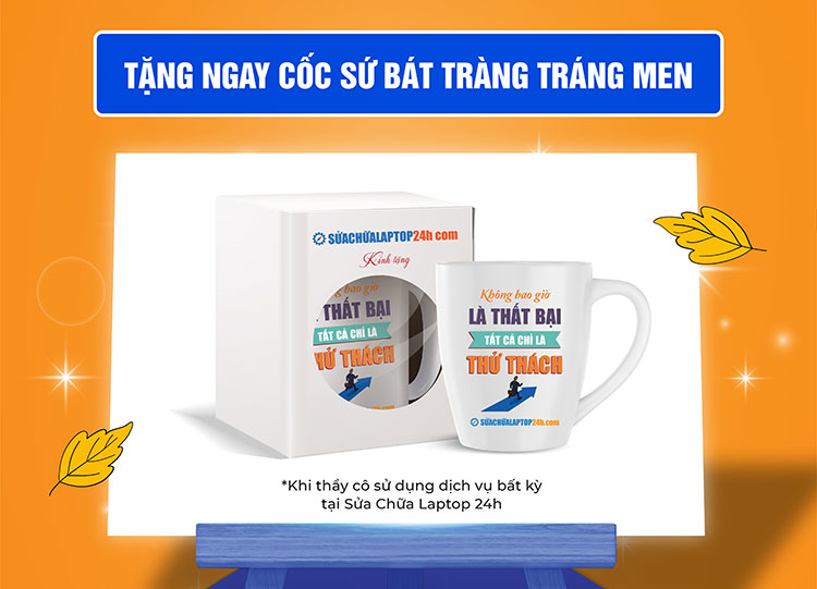 Tặng ngay cốc sứ tráng men cao cấp