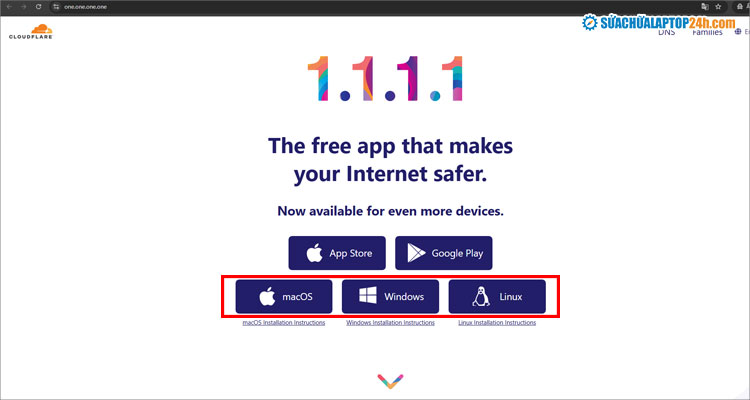 Chọn phiên bản 1.1.1.1 phù hợp với hệ điều hành