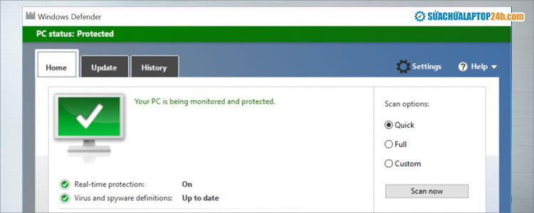 Quét phần mềm diệt virus trên máy tính