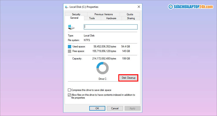 Chọn Disk Cleanup
