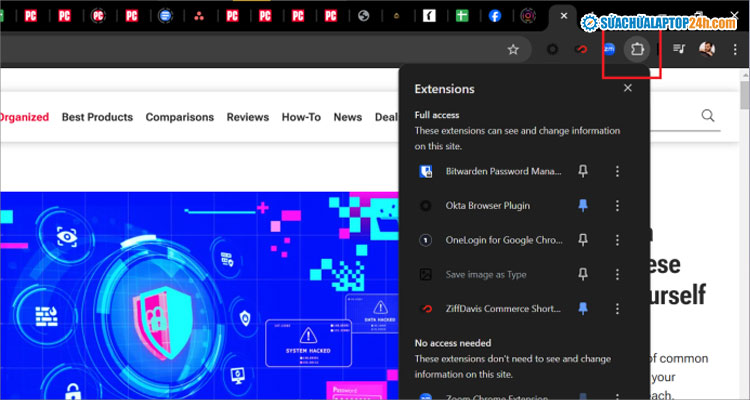 Vào biểu tượng mảnh ghép