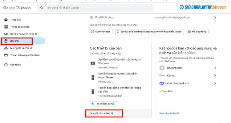 Chọn Quản lý tất cả thiết bị