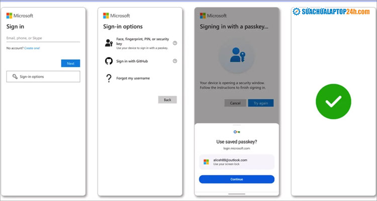 Sử dụng passkey để đăng nhập tài khoản Microsoft