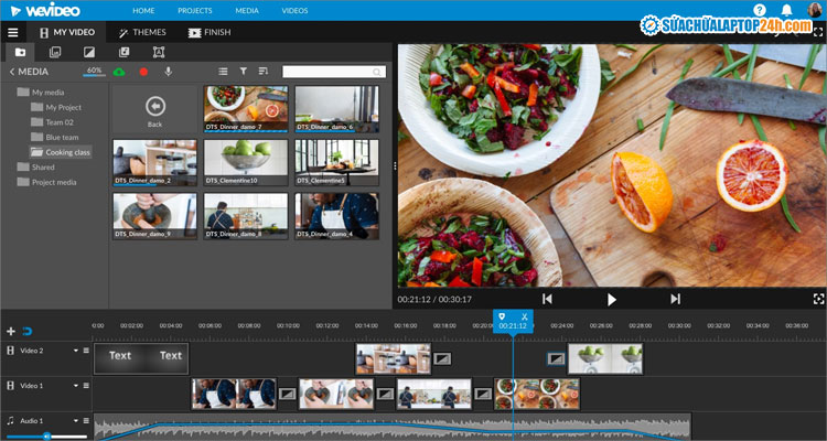 Giao diện phần mềm chỉnh sửa video