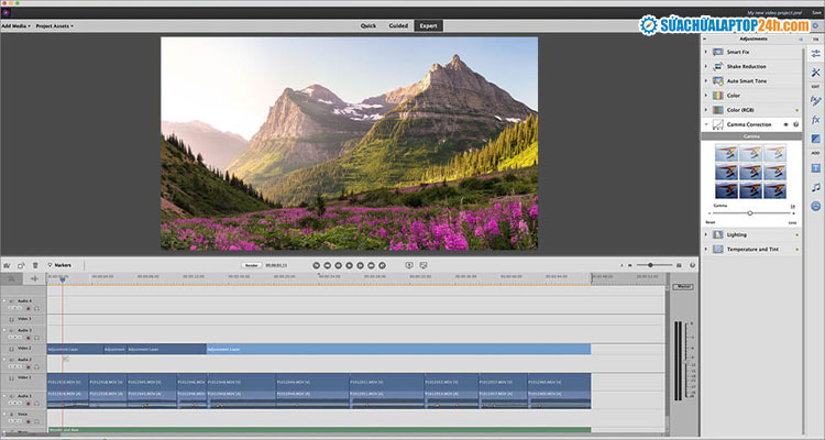Giao diện Adobe Premiere Elements đơn giản, dễ sử dụng hơn Premiere Pro