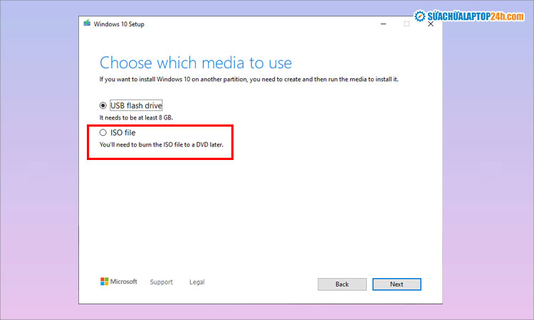 Tích chọn ISO file
