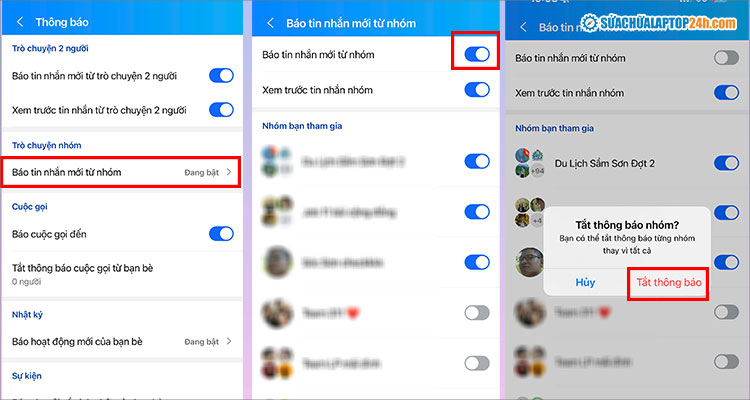 Tắt thông báo tất cả các nhóm Zalo