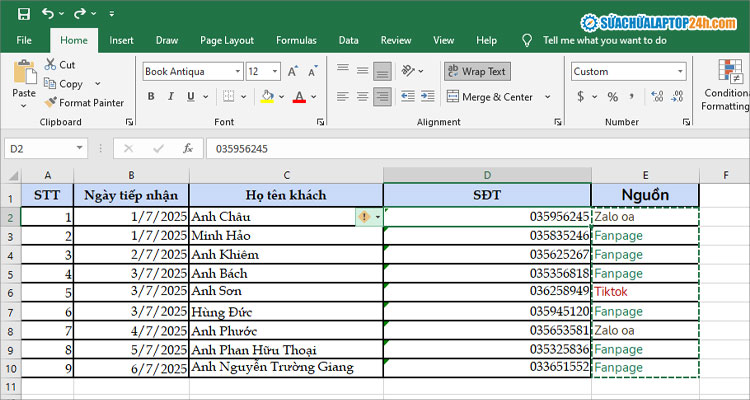 Click vào biểu tượng như hình