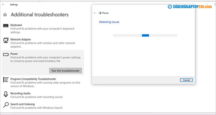 Chọn Run the troubleshooter 
