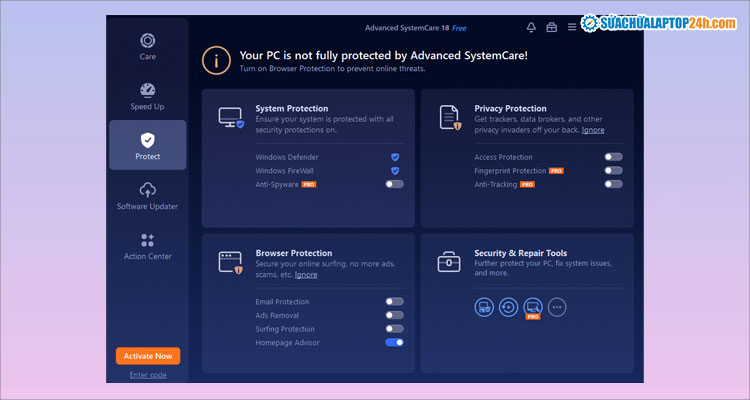 Advanced SystemCare - Phần mềm tối ưu máy tính