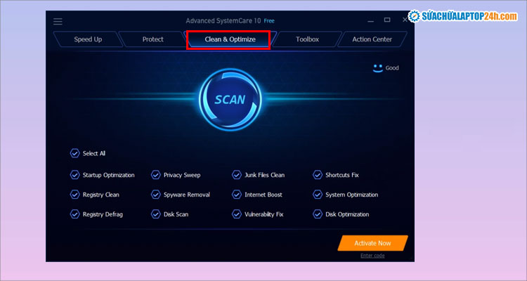 Tăng tốc máy tính tại Clean & Optimize