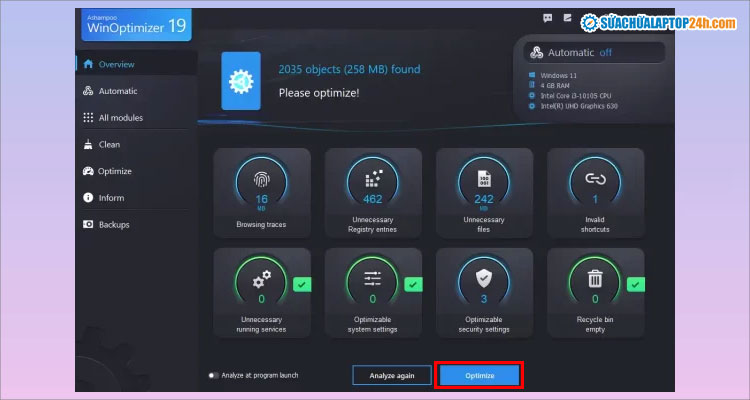 Dọn rác và tối ưu Windows