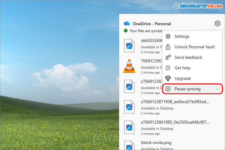 Tạm dùng đồng bộ OneDrive