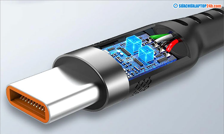 Chip E-Marker được gắn ở đầu kết nối của sạc