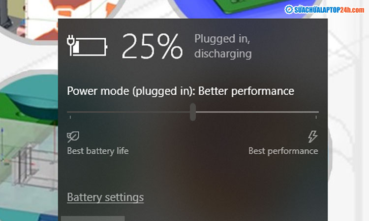 Thông báo Plugged in, discharging trên Windows