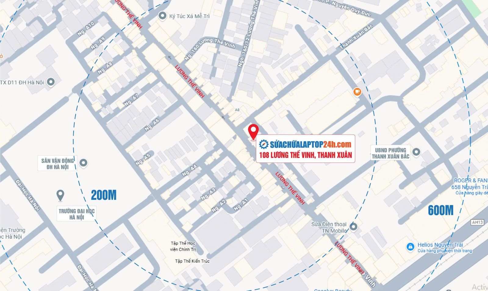 Sửa Chữa Laptop 24h Số 108 Lương Thế Vinh (Gần KTX Mễ Trì) 