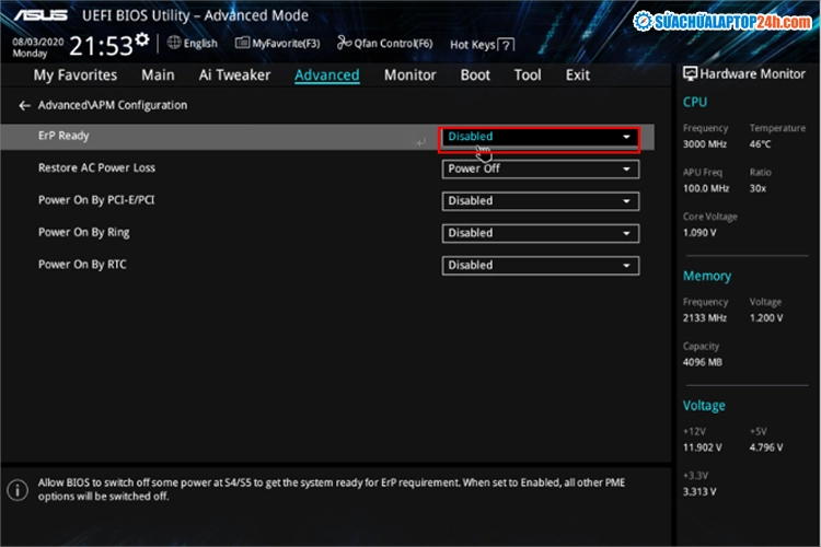Giao diện UEFI trên BIOS của Asus