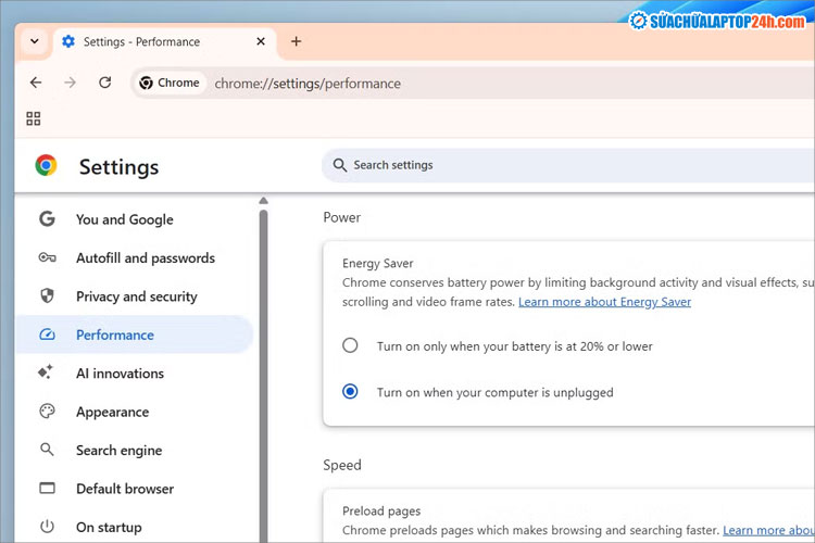 Bật chế độ tiết kiệm điện trên Chrome
