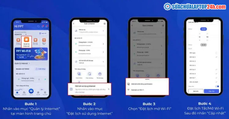 Hẹn giờ bật tắt Wifi trên ứng dụng Hi FPT