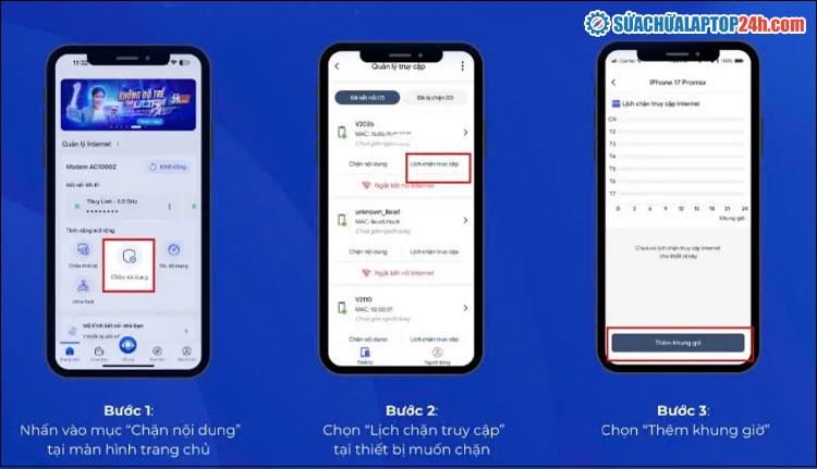 Đặt lịch chặn truy cập internet theo giờ cho từng thiết bị